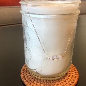 Dainty Three Bead Gold Necklace